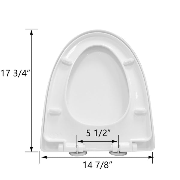 DeerValley Bath DeerValley DV-F636S11 Quick-Release Slow-Close Plastic Elongated Polypropylene Toilet Seat (Fit with DV-1F52636) Toilet Seats