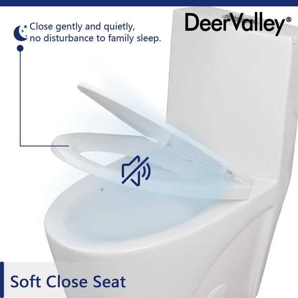 DeerValley Bath DeerValley DV-F102S11 Quick-Release Plastic Elongated polypropylene Seat (Fit with DV-1F52102) Toilet Seats