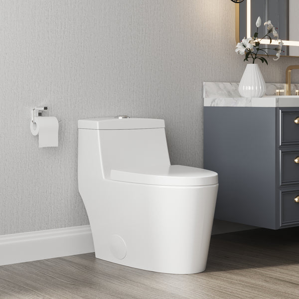DeerValley Bath DeerValley DV-1F52636 Prism Dual-Flush Elongated One-Piece Toilet with Glazed Surface (Seat Included) Toilet