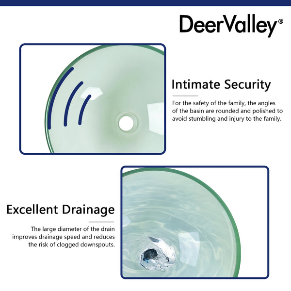 DeerValley Bath Deervalley DV-1G0006 Glass Circular Vessel Bathroom Sink Vessel sink