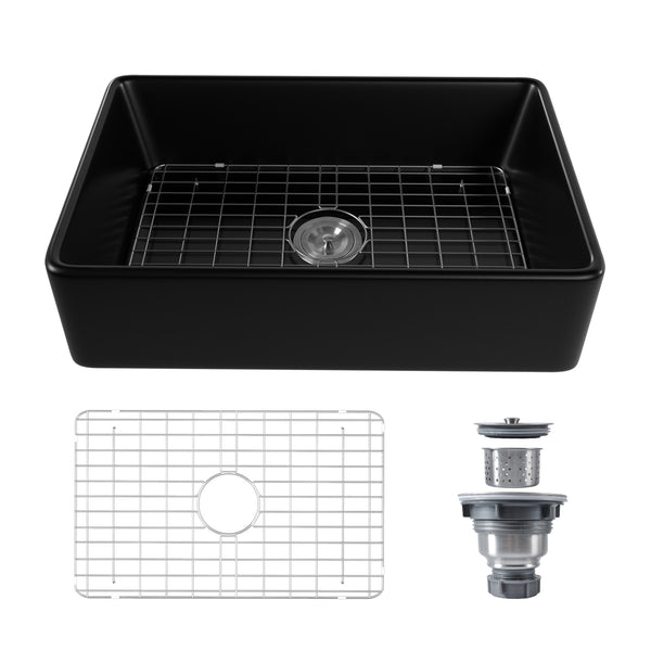 FEAST 33" L x 20" W Rectangular Farmhouse Kitchen Sink, Large Capacity With Multiple Colors