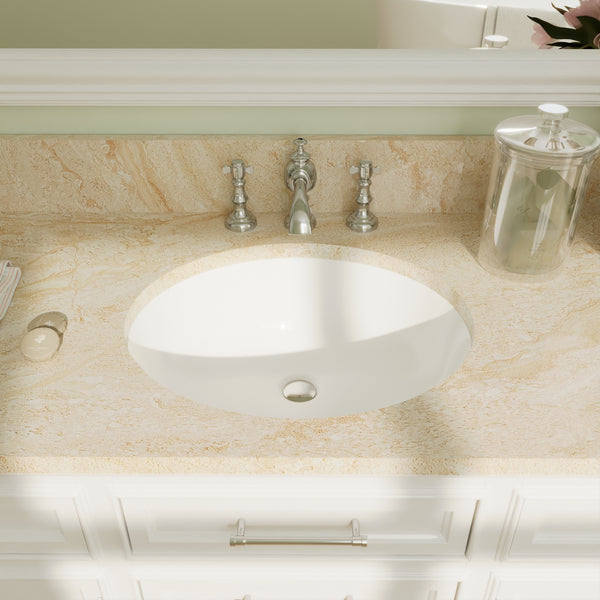 DeerValley Bath SYMMETRY 18" X 15" Oval Undermount Bathroom Sink, Overflow Hole With Multiple Colors Undermount Bathroom Sinks