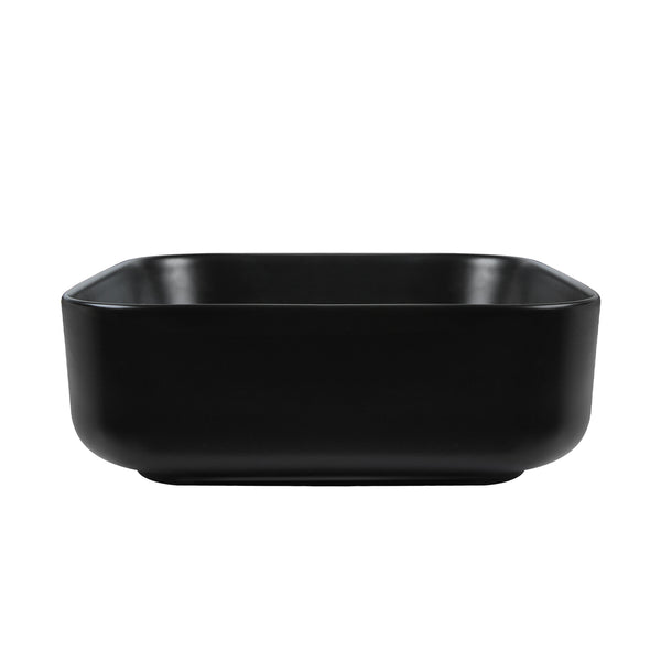 DeerValley Bath DeerValley DV-1V0023 Ace Black Ceramic Square Vessel Handmade Bathroom Sink Vessel sink