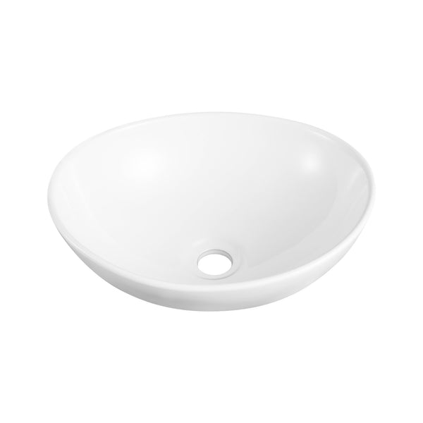 DeerValley Bath DeerValley DV-1V051 Horizon White Ceramic Glazed Oval Vessel Bathroom Sink Vessel sink