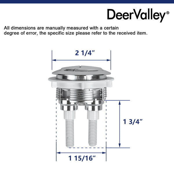DeerValley Bath DeerValley chrome-plated dual flush button (Fit with DV-1F52812) Toilet Chrome-plated dual flush button