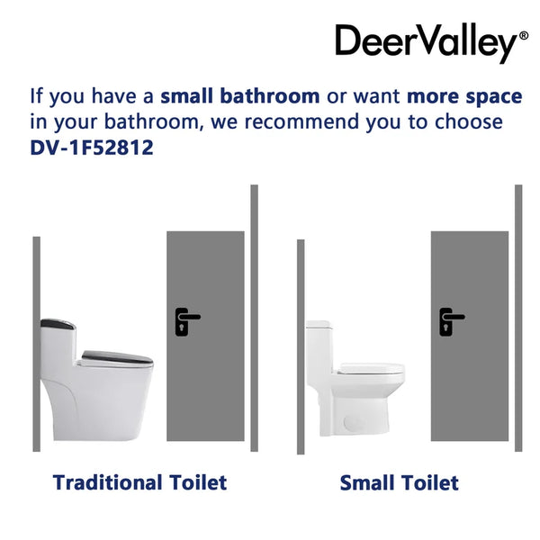DeerValley Bath DeerValley DV-1F52812 Liberty Dual-Flush Elongated One-Piece Toilet (Seat Included) Toilet