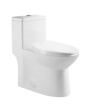 DeerValley Bath DeerValley DV-1F52508 Symmetry One Piece Toilet 1.1/1.6 GPF Elongated Standard Toilet with Comfortable Seat Height (Seat Included) Toilet