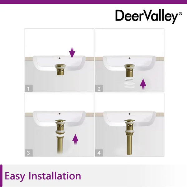 DeerValley Bath DV-1D711 Pop-Up Bathroom Sink Drain Drains