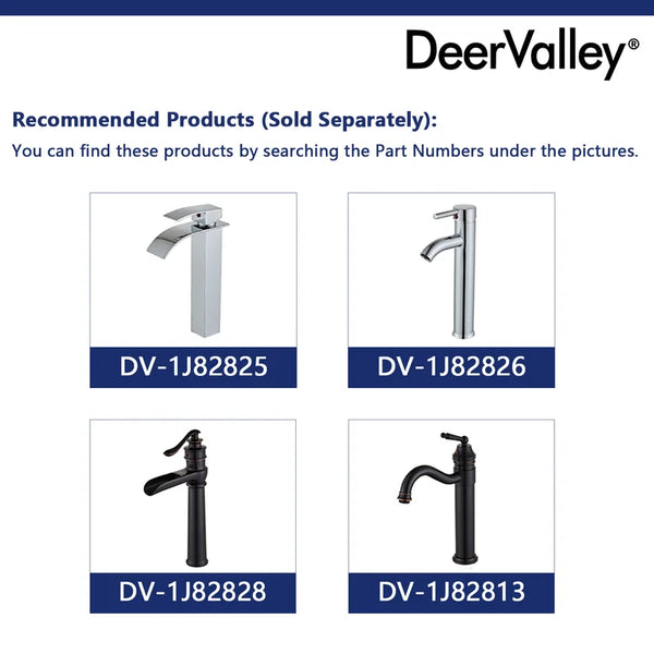 DeerValley Bath DeerValley DV-1V031 Ally Ceramic Sleek Rectangular Bathroom Vessel Sink Vessel Sink